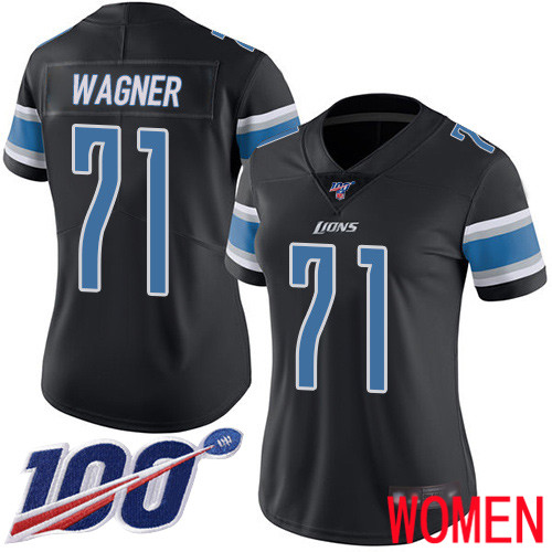 Detroit Lions Limited Black Women Ricky Wagner Jersey NFL Football #71 100th Season Rush Vapor Untouchable